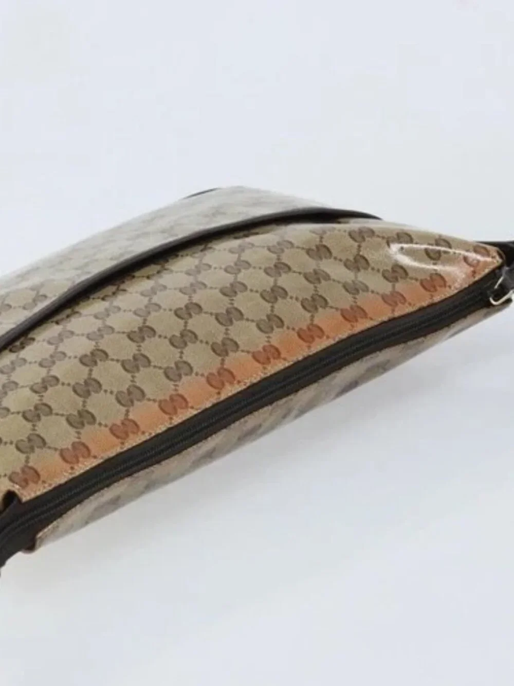 GUCCI GG Crystal Shoulder Bag Coated Canvas Beige Gold 374411 Auth SW2277A